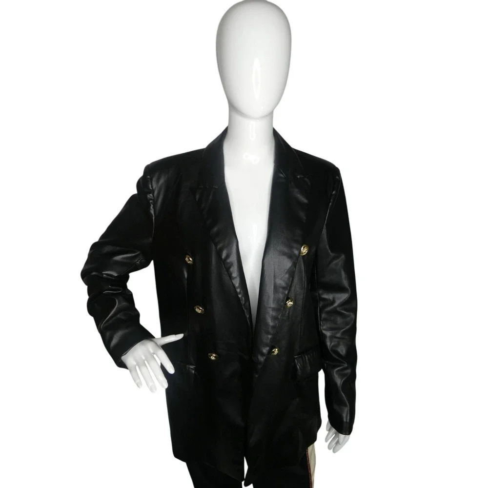 Truth Women's Faux Leather Jacket Black Size 10‎
